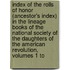 Index of the Rolls of Honor (Ancestor's Index) in the Lineage Books of the National Society of the Daughters of the American Revolution, Volumes 1 to