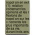 Napol On En Exil (1); Relation Contenant Les Opinions Et Les R Flexions De Napol On Sur Les V Nements Les Plus Importants De Sa Vie, Durant Trois Ans