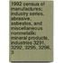 1992 Census of Manufactures; Industry Series. Abrasive, Asbestos, and Miscellaneous Nonmetallic Mineral Products, Industries 3291, 3292, 3295, 3296, 3