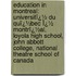 Education in Montreal: Universitï¿½ Du Quï¿½Bec Ï¿½ Montrï¿½Al, Loyola High School, John Abbott College, National Theatre School of Canada