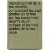 Manuel G N Ral de La Ma Onnerie, Comprenant Les Sept Grades Du Rit Fran Ais, Les Trente-Trois Degr?'s Du Rit Cossais Et Les Trois Grades de La Ma Onne door Livres Groupe