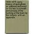 1636-1675. Early History of Springfield. An address delivered on the two hundredth anniversary of the burning of the town by the Indians. With an appendix