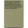 Bildet Trotz Der Ambivalenz Des Begriffes 'Ruach' Die Geistvorstellung Des Alten Testaments Das Fundament F R Die D Monenvorstellung Des Neuen Testamentes? door Niklas Peuckmann