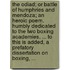 The Odiad; or battle of Humphries and Mendoza; an heroic poem. Humbly dedicated to the two boxing academies. ... To this is added, a prefatory dissertation on boxing, ...