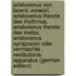 Aristoxenus Von Tarent: Vorwort. Aristoxenus Theorie Des Rhythmus. Aristoxenus Theorie Des Melos. Aristoxenus Symposion Oder Vermischte . Restitutionis Apparatus (German Edition)