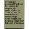 Overzigt Der Uitgestrektheid Van Het Gebied Der Vereenigde Nederlanden, in 1790, En Van de Verschillende Staatkundige Verdeelingen, Die Hetzelve Sedert Dien Tijd Heeft Ondergaan. door Willem Hoonaard