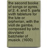 The second booke of songs or ayres, of 2. 4. and 5. parts vvith tableture for the lute or orpherian, with the violl de gamba. Composed by Iohn Dovvland Batcheler of Musick. (1600) door John Dowland