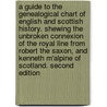 A Guide to the Genealogical Chart of English and Scottish History. Shewing the unbroken connexion of the Royal line from Robert the Saxon, and Kenneth M'Alpine of Scotland. Second edition by Harriet Maria Gordon Smythies