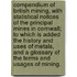 Compendium of British Mining, with statistical notices of the principal mines in Cornwall; to which is added the history and uses of metals, and a glossary of the terms and usages of mining.