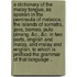 A dictionary of the Malay tongue, as spoken in the Peninsula of Malacca, the islands of Sumatra, Java, Borneo, Pulo Pinang, &c., &c. In two parts, English and Malay, and Malay and English. To which is prefixed the grammar of that language ..