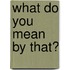 What Do You Mean by That?