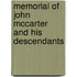 Memorial of John Mccarter and His Descendants