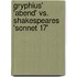 Gryphius' 'Abend' Vs. Shakespeares 'sonnet 17'