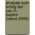 Analyse Zum Erfolg Der Csu in Bayern (Stand 2003)