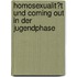 Homosexualit�T Und Coming Out in Der Jugendphase