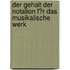 Der Gehalt Der Notation F�R Das Musikalische Werk
