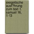 Exegetische Ausf�Hrung Zum Text 1. Samuel 16, 1-13
