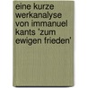 Eine Kurze Werkanalyse Von Immanuel Kants 'Zum Ewigen Frieden' door Ulrich Becker
