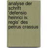 Analyse Der Schrift 'Defensio Heinrici Iv. Regis' Des Petrus Crassus door Jessica Horn