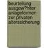 Beurteilung Ausgew�Hlter Anlageformen Zur Privaten Alterssicherung