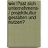 Wie L�Sst Sich Unternehmens- / Projektkultur Gestalten Und Nutzen?