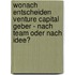 Wonach Entscheiden Venture Capital Geber - Nach Team Oder Nach Idee?