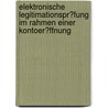 Elektronische Legitimationspr�Fung Im Rahmen Einer Kontoer�Ffnung door Tobias B�cker