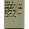 Was Ist Semantik? Ein Einblick in Das Gebiet Der Linguistischen Semantik door Magdalena Mayer