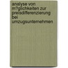 Analyse Von M�Glichkeiten Zur Preisdifferenzierung Bei Umzugsunternehmen by Nicole Vogt