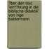 �Ber Den Text 'Einf�Hrung in Die Biblische Didaktik' Von Ingo Baldermann