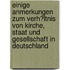 Einige Anmerkungen Zum Verh�Ltnis Von Kirche, Staat Und Gesellschaft in Deutschland