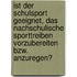 Ist Der Schulsport Geeignet, Das Nachschulische Sporttreiben Vorzubereiten Bzw. Anzuregen?