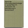 Stand Der Informationstechnologie in Werkst�Tten F�R Menschen Mit Behinderung in Deutschland by Alfons Regler