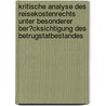 Kritische Analyse Des Reisekostenrechts Unter Besonderer Ber�Cksichtigung Des Betrugstatbestandes door Cathleen Wilms