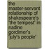 The Master-Servant Relationship of Shakespeare's 'The Tempest' in Nadine Gordimer's 'July's People'