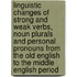 Linguistic Changes of Strong and Weak Verbs, Noun Plurals and Personal Pronouns from the Old English to the Middle English Period