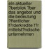 Ein Aktueller �Berblick �Ber Das Angebot Und Die Bedeutung �Ffentlicher F�Rderkredite F�R Mittelst�Ndische Unternehmen