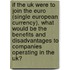 If The Uk Were To Join The Euro (single European Currency), What Would Be The Benefits And Disadvantages To Companies Operating In The Uk?