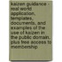 Kaizen Guidance - Real World Application, Templates, Documents, and Examples of the Use of Kaizen in the Public Domain. Plus Free Access to Membership