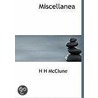 Miscellanea door H. H McClune