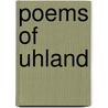 Poems Of Uhland door Waterman Thomas Hewett