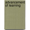 Advancement Of Learning door William Aldis Wright