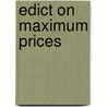 Edict on Maximum Prices by Ronald Cohn