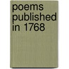 Poems Published in 1768 door Thomas Gray