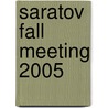 Saratov Fall Meeting 2005 door Vladimir L. Derbov