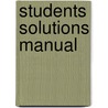 Students Solutions Manual door Geoffrey Akst