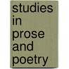 Studies In Prose And Poetry by Algernon Charles Swinburne