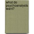 What Do Psychoanalysts Want?