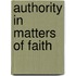 Authority in Matters of Faith