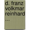 D. Franz Volkmar Reinhard ... door Karl Heinrich Ludwig P�Litz